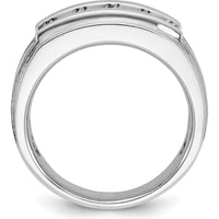14K White Gold Men's 5-Stone Diamond Band with Polished and Brushed Finish - 0.75 Carats Total Diamond Weight by IBGoodman