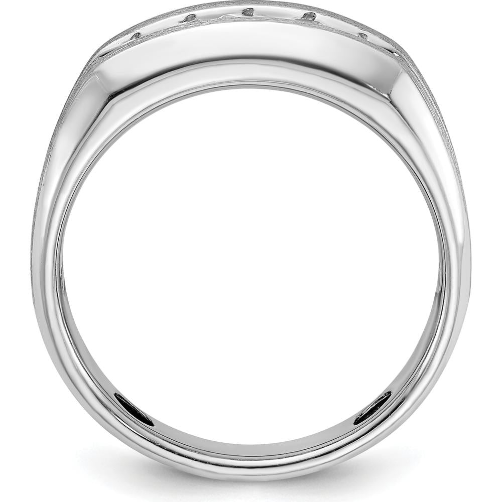 14K White Gold Men's 5-Stone Diamond Ring - 1/2 Carat Total Diamond Weight by IBGoodman