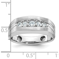14K White Gold Men's 5-Stone Diamond Ring - 1/2 Carat Total Diamond Weight by IBGoodman
