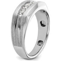 14K White Gold Men's 5-Stone Diamond Ring - 1/2 Carat Total Diamond Weight by IBGoodman