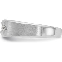14K White Gold Men's 5-Stone Diamond Ring with Polished and Satin Finish - 1/4 Carats Total Diamond Weight by IBGoodman