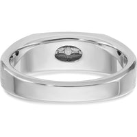 14K White Gold Men's 5-Stone Diamond Ring with Polished and Satin Finish - 1/4 Carats Total Diamond Weight by IBGoodman