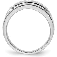 14K White Gold Men's 5-Stone Diamond Ring with Rhodium Plating - 0.25 Carat Total Diamond Weight by 0