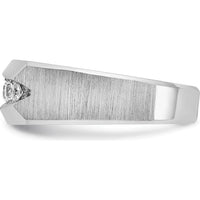 14K White Gold Men's 5-Stone Ring Mounting with Polished and Satin Finish by IBGoodman