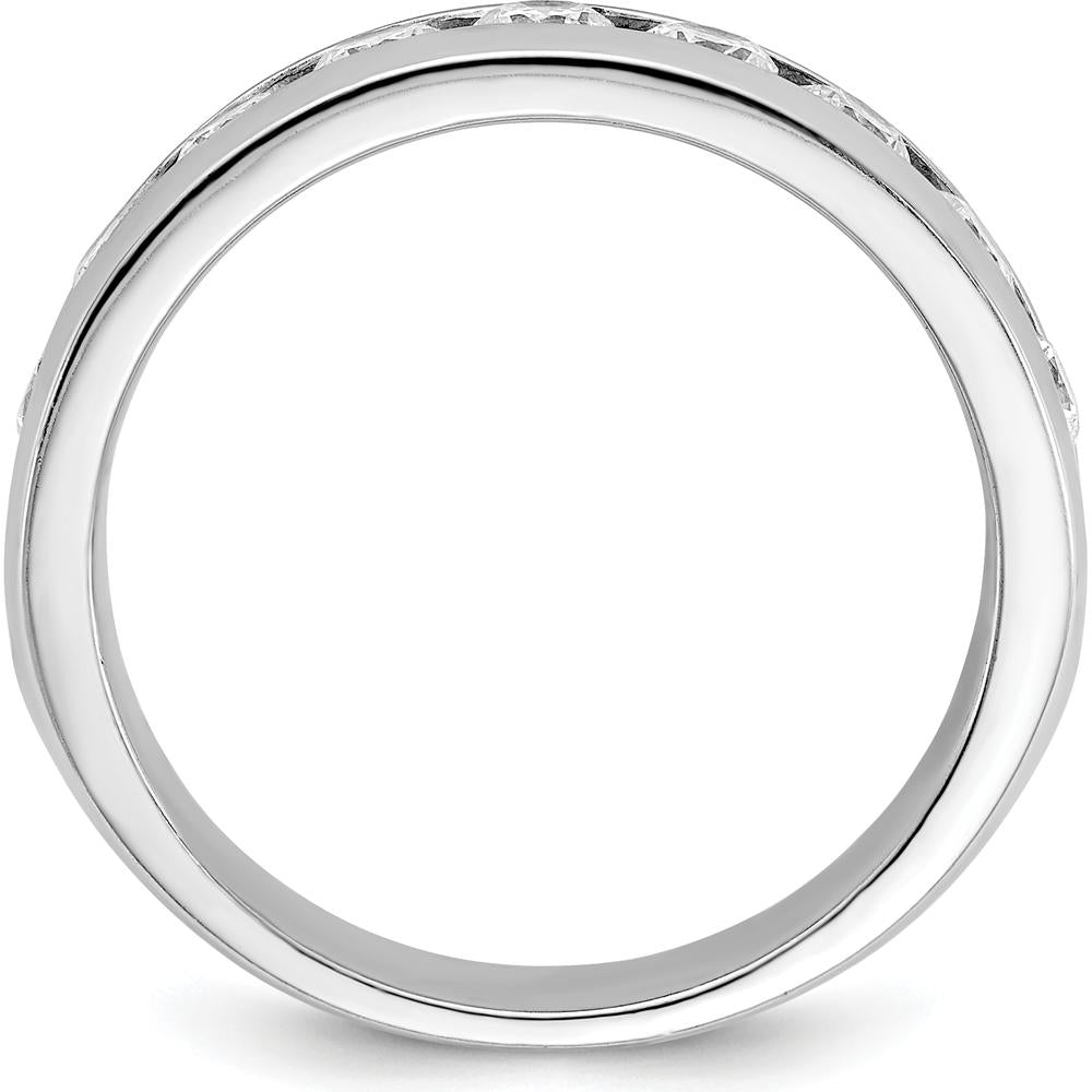 14K White Gold Men's 9-Stone Diamond Ring - 1.035 Carats Total Diamond Weight by IBGoodman