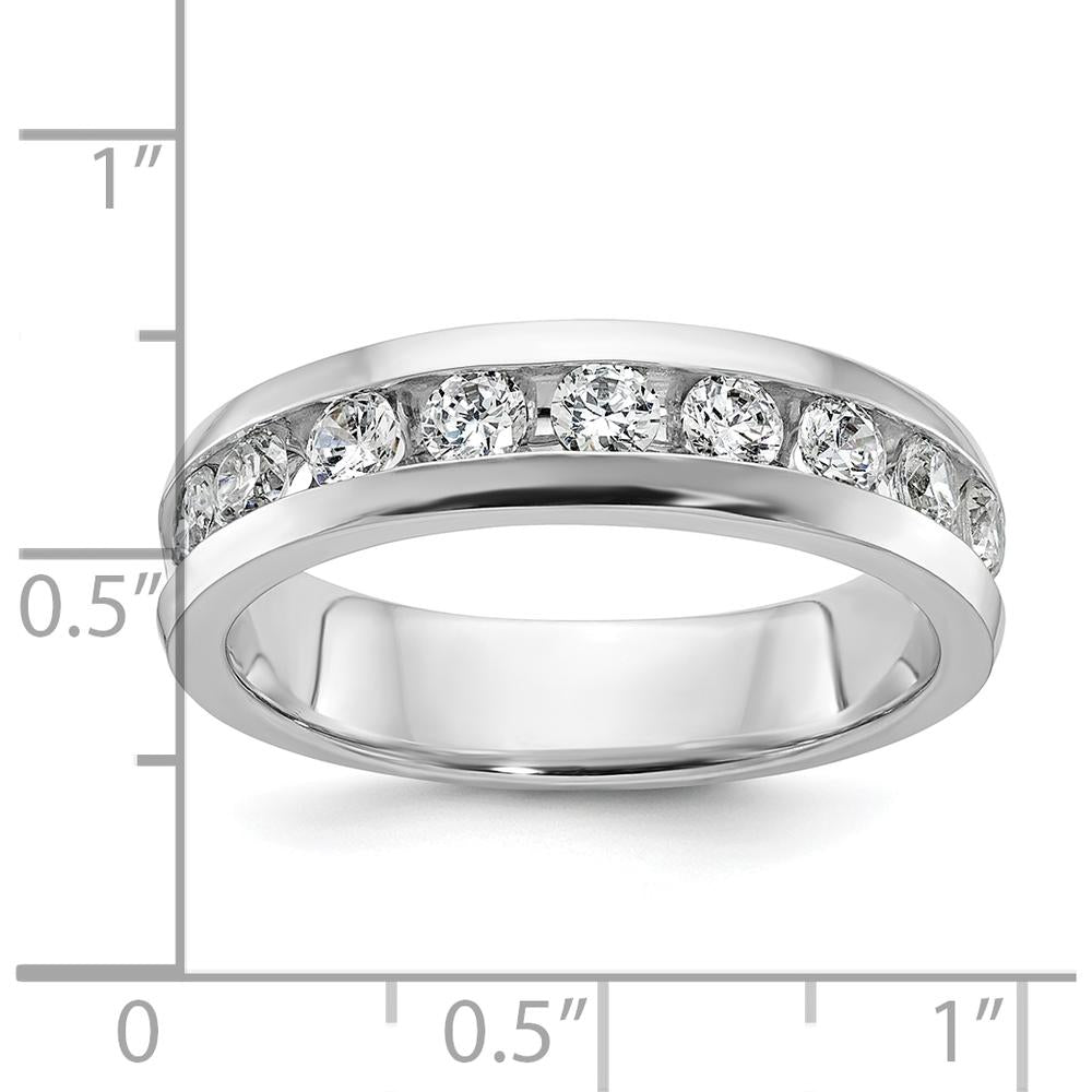 14K White Gold Men's 9-Stone Diamond Ring - 1.035 Carats Total Diamond Weight by IBGoodman