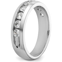 14K White Gold Men's 9-Stone Diamond Ring - 1.035 Carats Total Diamond Weight by IBGoodman