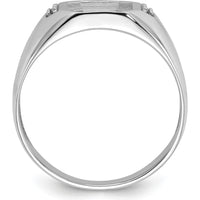 14K White Gold Men's Band Mounting with Octagon Emerald Setting for Onyx Stone - 10.20 x 8.20 mm by Monteluci Fine Jewelry