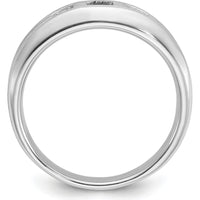 14K White Gold Men's Band Ring Mounting with Channel Set and Prong Set Diamonds by Oro Pregiato
