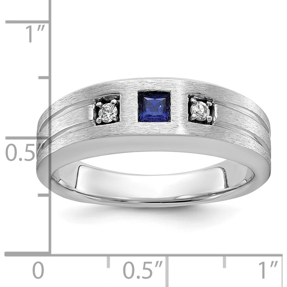 14K White Gold Men's Band Ring Mounting with Channel Set and Prong Set Diamonds by Oro Pregiato