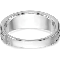 14K White Gold Men's Band Ring Mounting with Channel Set and Prong Set Diamonds by Oro Pregiato