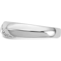 14K White Gold Men's Band Ring with Round Natural Diamonds - 0.08 Carat Total Diamond Weight by 0
