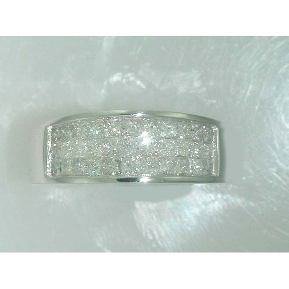 14K White Gold Men's Band with Channel-Set Round Diamonds - 1.08 Carat Total Diamond Weight by Auriventus