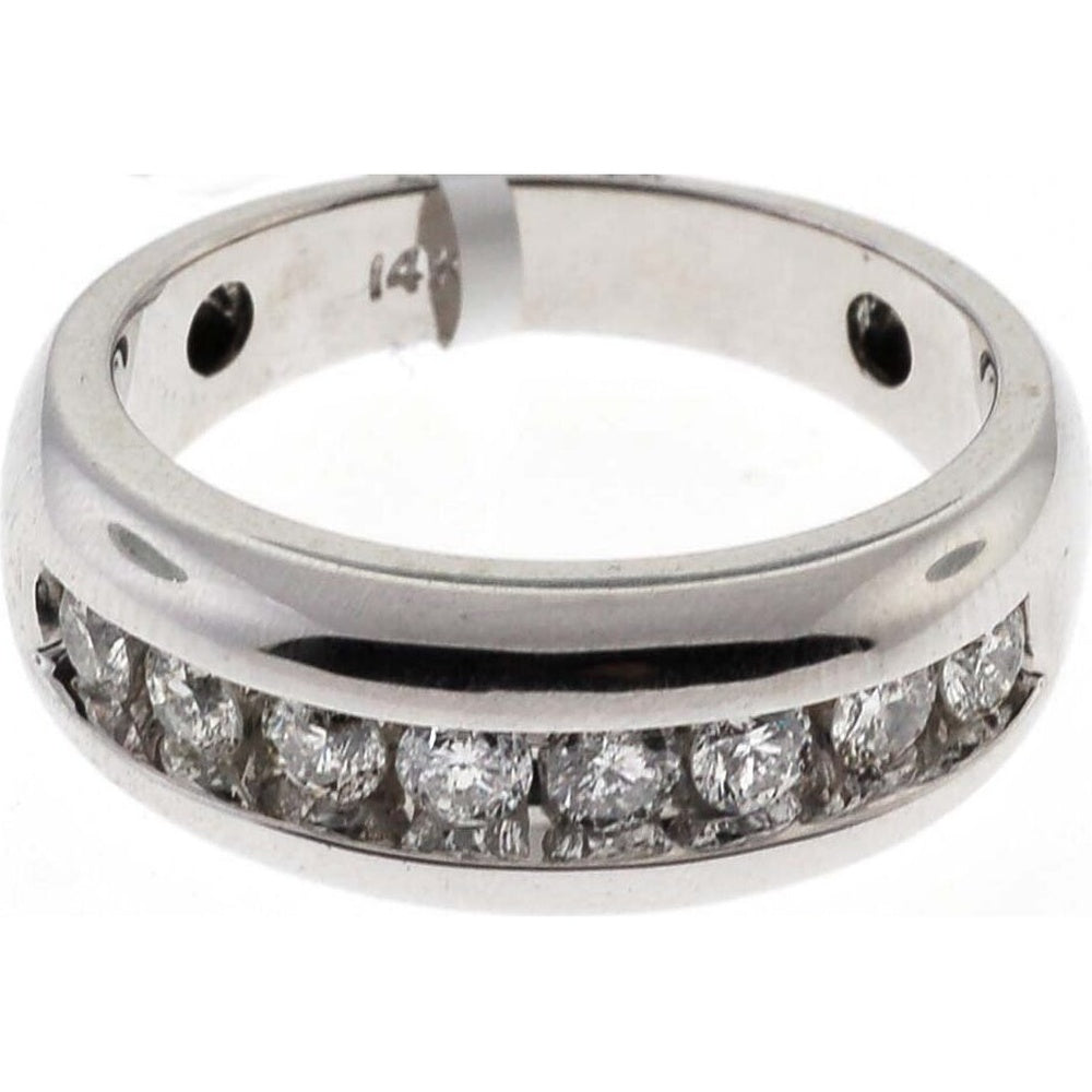 14K White Gold Men's Channel Set Round Diamond Band Ring - 1.07 Carat Total Diamond Weight by Auriventus