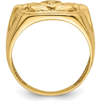 14K White Gold Men's Claddagh Band Mounting - 5mm Width, Polished Rhodium Finish by Oro Pregiato