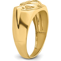 14K White Gold Men's Claddagh Band Mounting - 5mm Width, Polished Rhodium Finish by Oro Pregiato