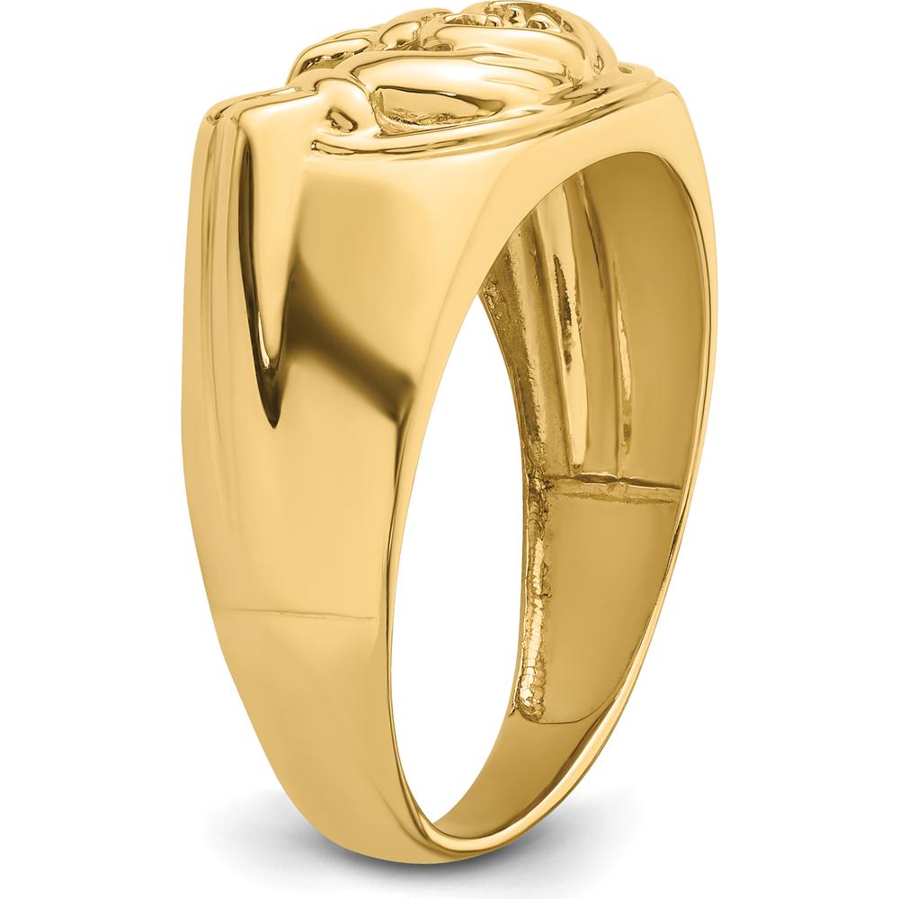 14K White Gold Men's Claddagh Band Mounting - 5mm Width, Polished Rhodium Finish by Oro Pregiato