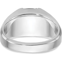 14K White Gold Men's Created Sapphire Ring with Round Diamond Accents - 3.92 Carats Total Sapphire Weight, 1/20 Carats Total Diamond Weight by IBGoodman