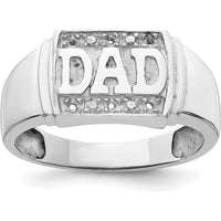14K White Gold Men's DAD Ring Mounting with 6 Round Stone Settings - Customizable Design by 0