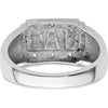 14K White Gold Men's DAD Ring Mounting with 6 Round Stone Settings - Customizable Design by 0