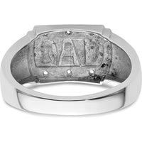 14K White Gold Men's DAD Ring Mounting with 6 Round Stone Settings - Customizable Design by 0