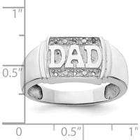 14K White Gold Men's DAD Ring Mounting with 6 Round Stone Settings - Customizable Design by 0