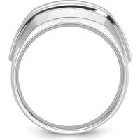 14K White Gold Men's Diamond 3-Stone Ring with 1 Carat Total Diamond Weight by IBGoodman