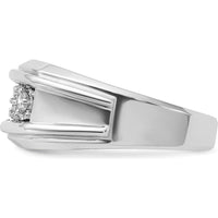 14K White Gold Men's Diamond 3-Stone Ring with 1 Carat Total Diamond Weight by IBGoodman