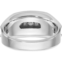 14K White Gold Men's Diamond 3-Stone Ring with 1 Carat Total Diamond Weight by IBGoodman