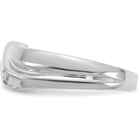 14K White Gold Men's Diamond Band Ring with 5 Round Diamonds - 0.065 Carat Total Diamond Weight by 0