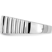 14K White Gold Men's Diamond Band Ring with Round Diamonds - 0.046 Carat Total Diamond Weight by 0