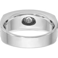 14K White Gold Men's Diamond Band with Polished and Satin Finish - 1 Carats Total Diamond Weight by IBGoodman