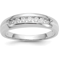 14K White Gold Men's Diamond Channel Ring with Round Diamonds - 0.23 Carat Total Diamond Weight by 0