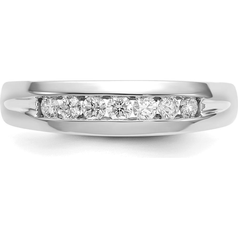 14K White Gold Men's Diamond Channel Ring with Round Diamonds - 0.23 Carat Total Diamond Weight by 0