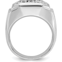 14K White Gold Men's Diamond Cluster Ring with 1 1/5 Carat AA Quality Diamonds by IBGoodman