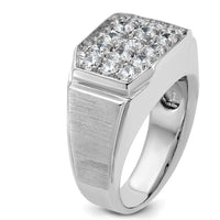 14K White Gold Men's Diamond Cluster Ring with 1 1/5 Carat AA Quality Diamonds by IBGoodman
