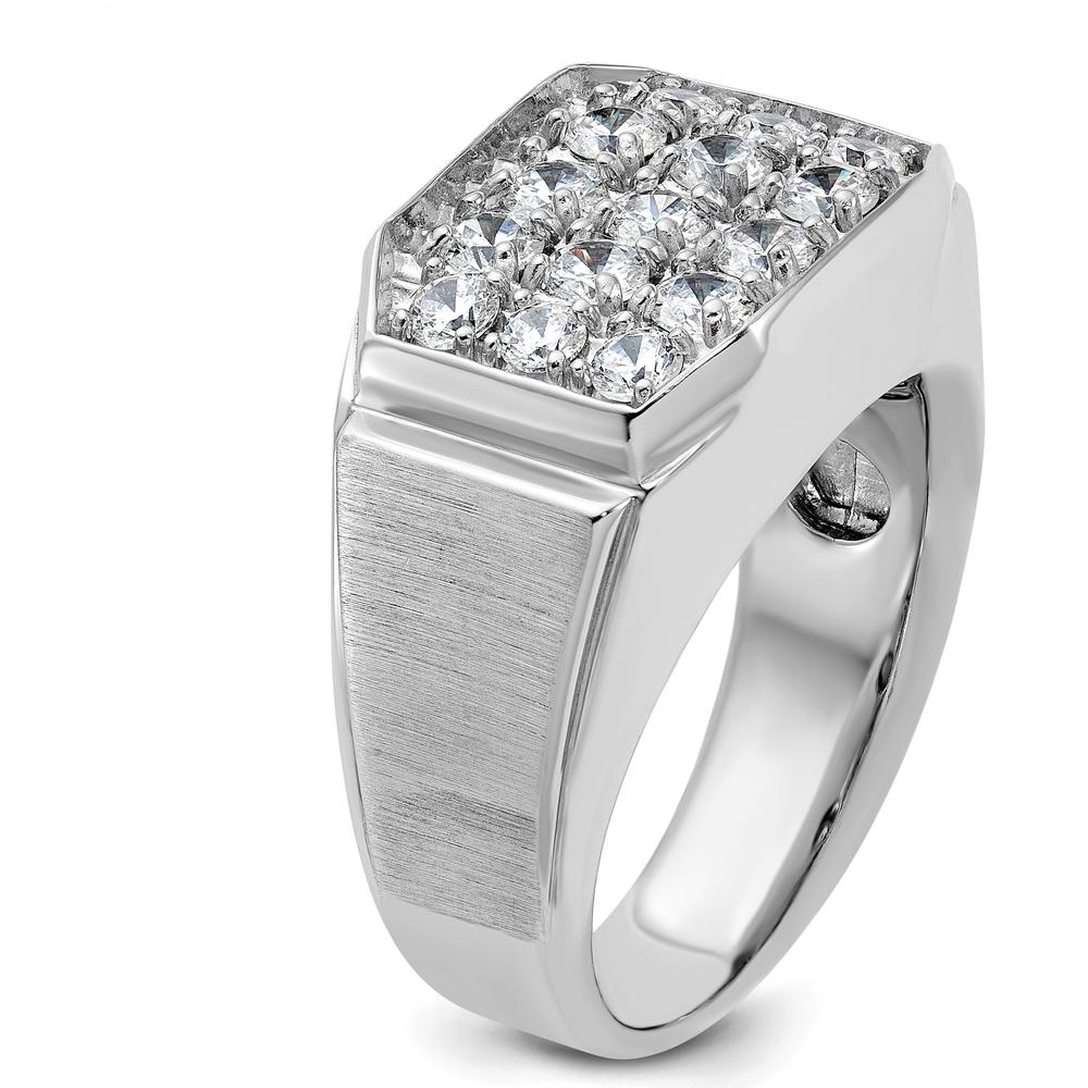 14K White Gold Men's Diamond Cluster Ring with 1 1/5 Carat AA Quality Diamonds by IBGoodman
