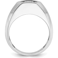 14K White Gold Men's Diamond Ring Mounting with Polished and Satin Finish Design by IBGoodman