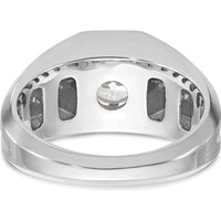 14K White Gold Men's Diamond Ring Mounting with Polished and Satin Finish Design by IBGoodman