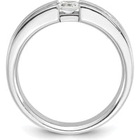 14K White Gold Men's Diamond Ring Mounting with Rhodium Plating by IBGoodman
