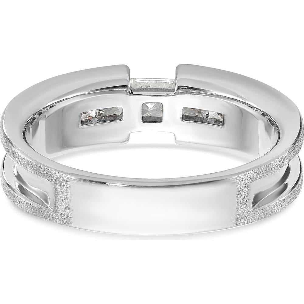 14K White Gold Men's Diamond Ring Mounting with Rhodium Plating by IBGoodman