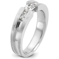 14K White Gold Men's Diamond Ring Mounting with Rhodium Plating by IBGoodman