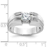 14K White Gold Men's Diamond Ring Mounting with Round Stone Setting - 8.72mm Band Width by IBGoodman