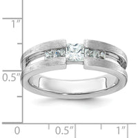 14K White Gold Men's Diamond Ring with 3/4 Carat of Square-Cut Diamonds - 0.5 Carats Total Diamond Weight by IBGoodman