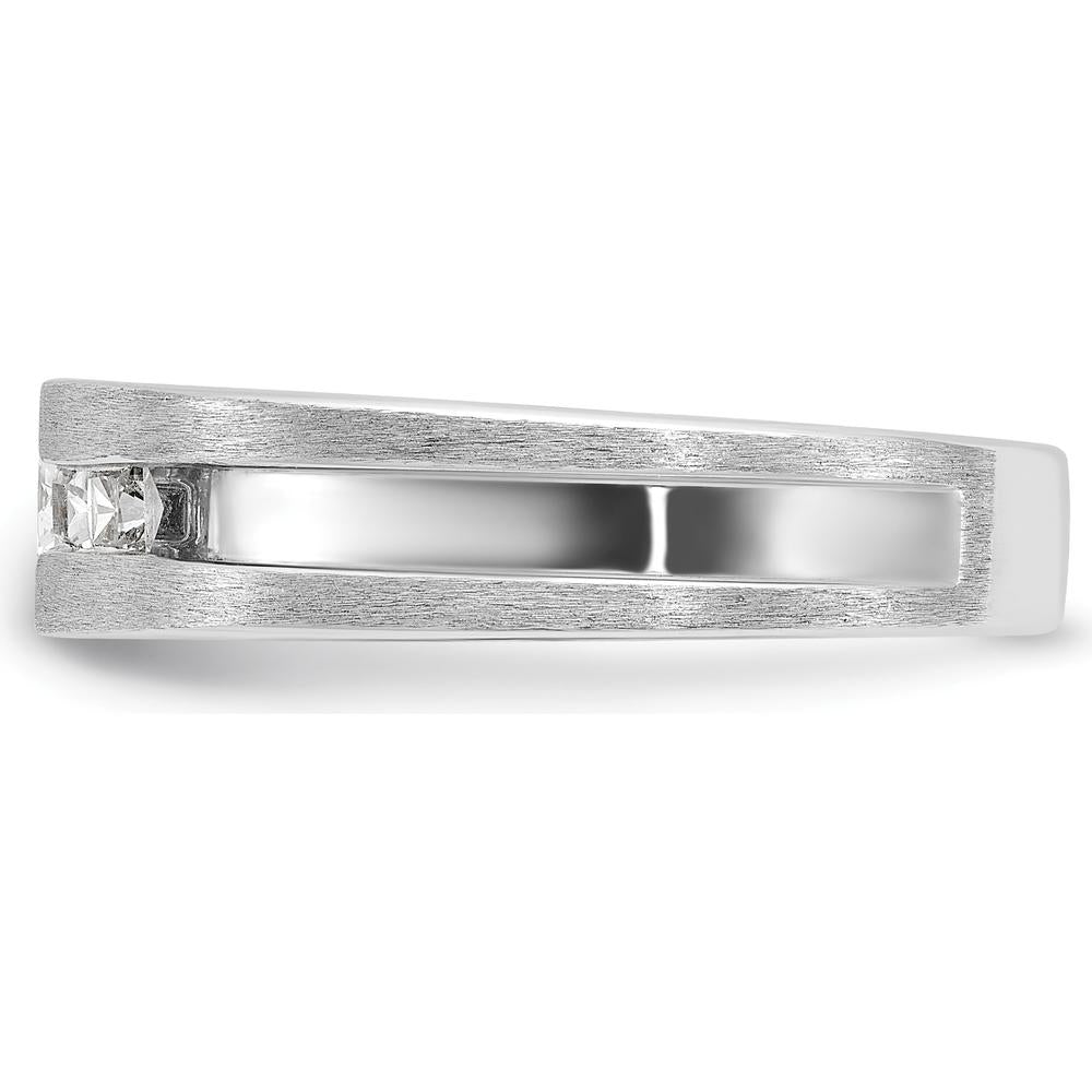 14K White Gold Men's Diamond Ring with 3/4 Carat of Square-Cut Diamonds - 0.5 Carats Total Diamond Weight by IBGoodman