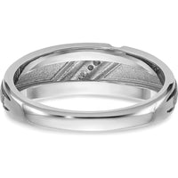 14K White Gold Men's Diamond Ring with Black Rhodium Satin and Polished Finish - 1/15 Carats Total Diamond Weight by IBGoodman