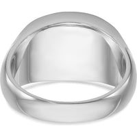 14K White Gold Men's East-West Oval Onyx Ring - 16x10mm Oval Black Onyx by IBGoodman