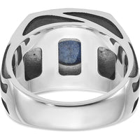 14K White Gold Men's Lapis Lazuli Ring Mounting with Rhodium Plating by IBGoodman