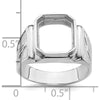 14K White Gold Men's Masonic Ring Mounting with Octagon 12x10mm Emerald-Cut Stone Setting by IBGoodman
