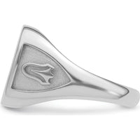 14K White Gold Men's Masonic Ring Mounting with Polished and Textured Design for 14x12mm Center Stone by Monteluci Fine Jewelry